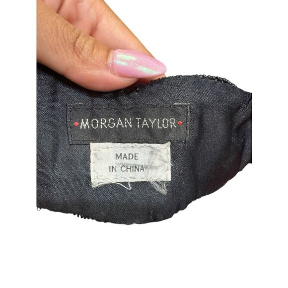 Vintage Morgan Taylor Black Beaded Belt 37” Flapper Western Glam Elastic M/L - Picture 3 of 9